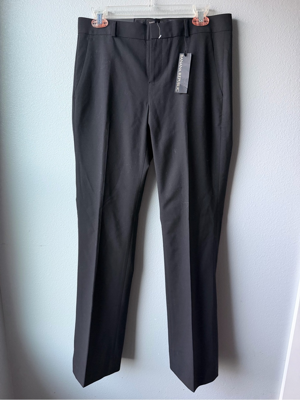 Banana Republic black Logan lightweight wool mid-rise trouser pants size 4 NWT